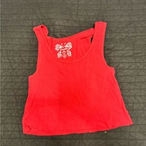Red Cropped Tank Top